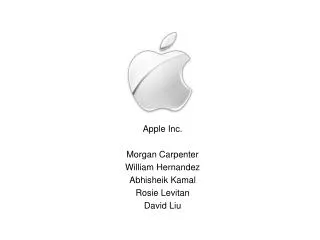 Apple Inc. Apple Inc. Morgan Carpenter William Hernandez Abhisheik Kamal Rosie Levitan David Liu