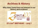 Celebrating 100 Years of Zonta: A Call to Preserve Our History - slide 1