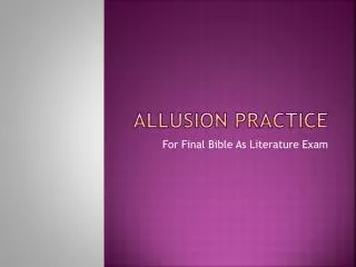 Allusion Practice