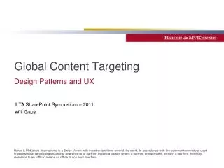 Global Content Targeting