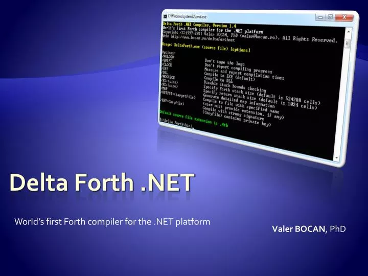 world s first forth compiler for the net platform