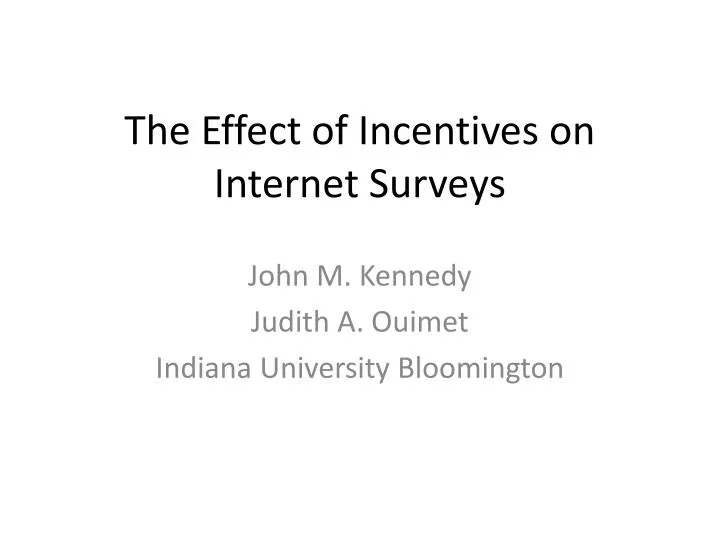 the effect of incentives on internet surveys