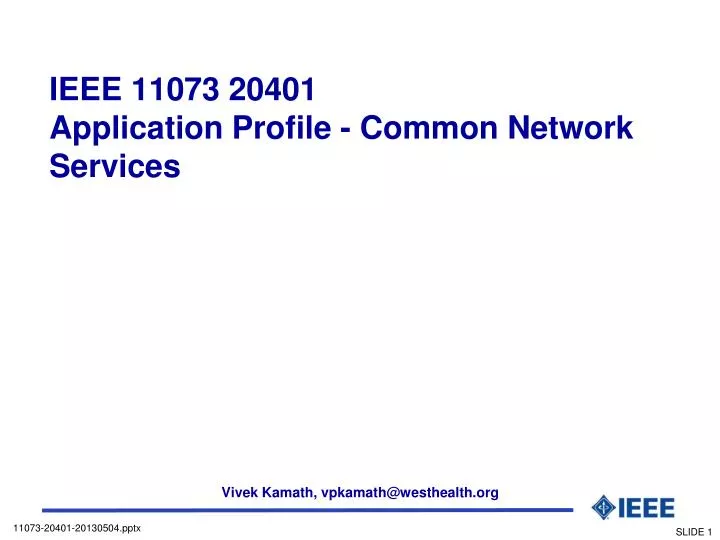 ieee 11073 20401 application profile common network services
