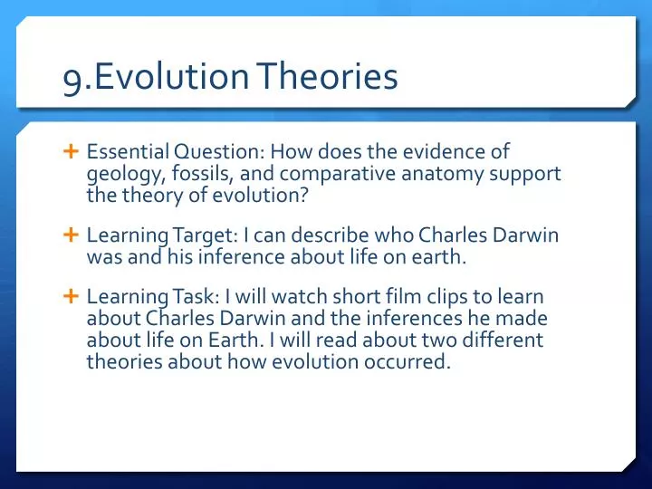 9 evolution theories
