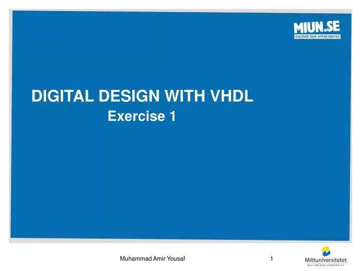 digital design with vhdl exercise 1