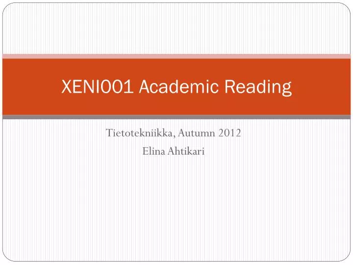 xeni001 academic reading