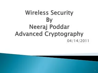 Wireless Security By Neeraj Poddar Advanced Cryptography