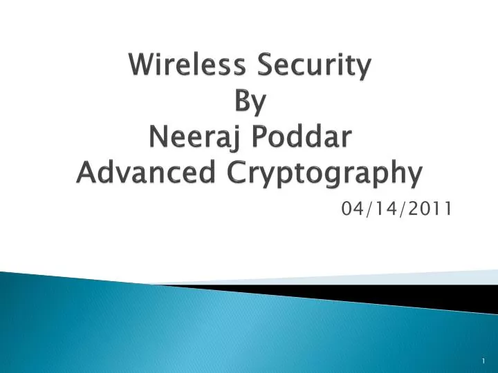 wireless security by neeraj poddar advanced cryptography