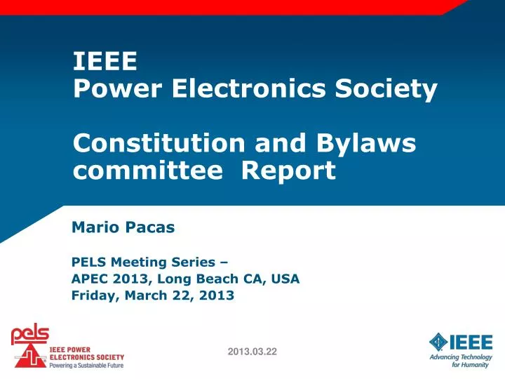 ieee power electronics society constitution and bylaws committee report