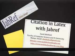 Citation in Latex with Jabref