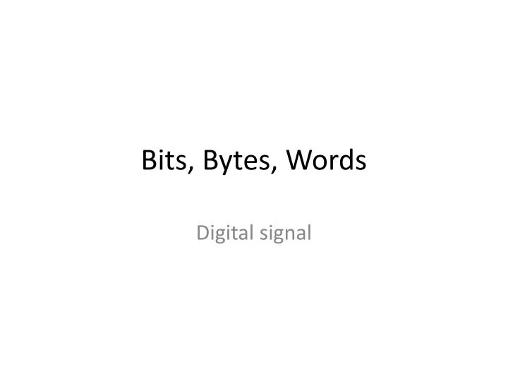 bits bytes words