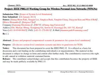 Project: IEEE P802.15 Working Group for Wireless Personal Area Networks (WPANs)