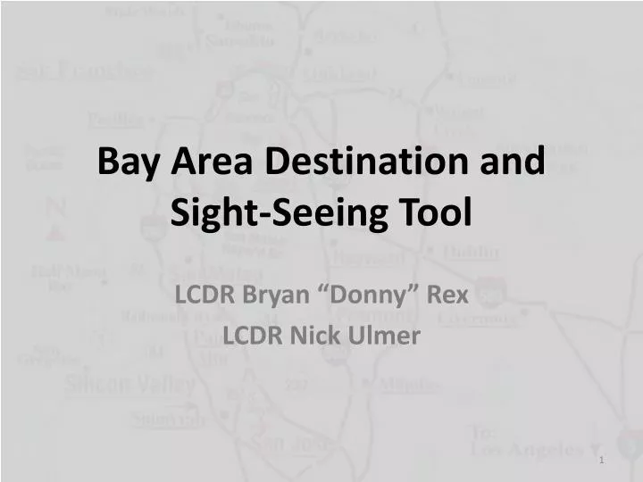 bay area destination and sight seeing tool
