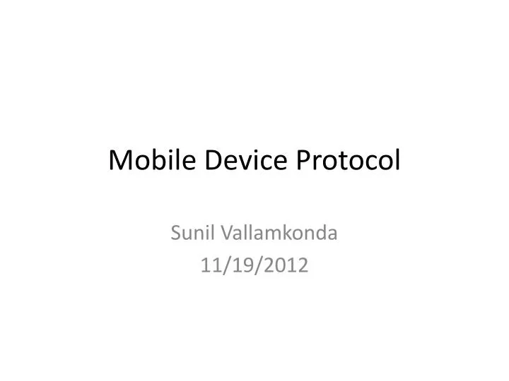 mobile device protocol