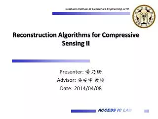 Reconstruction Algorithms for Compressive Sensing II