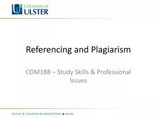 Referencing and Plagiarism