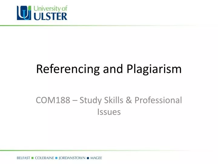 referencing and plagiarism