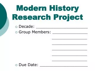 Modern History Research Project