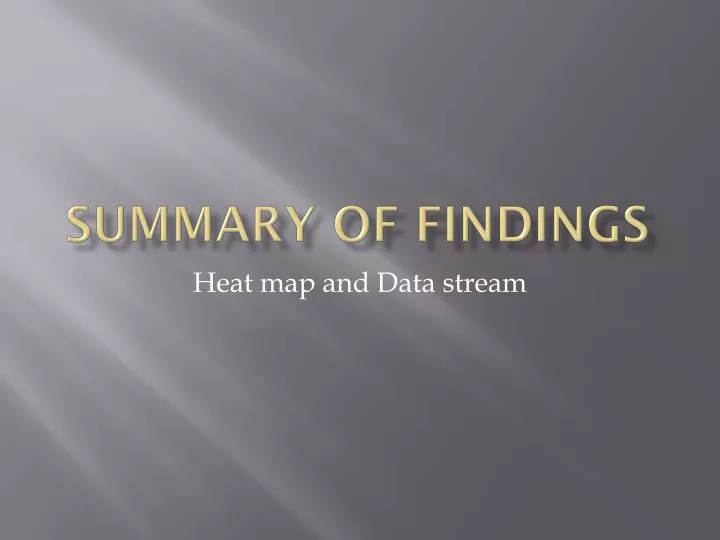 summary of findings