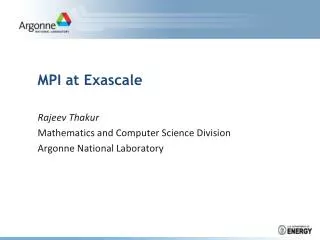 MPI at Exascale