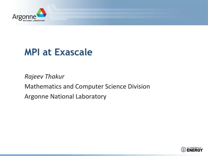 mpi at exascale