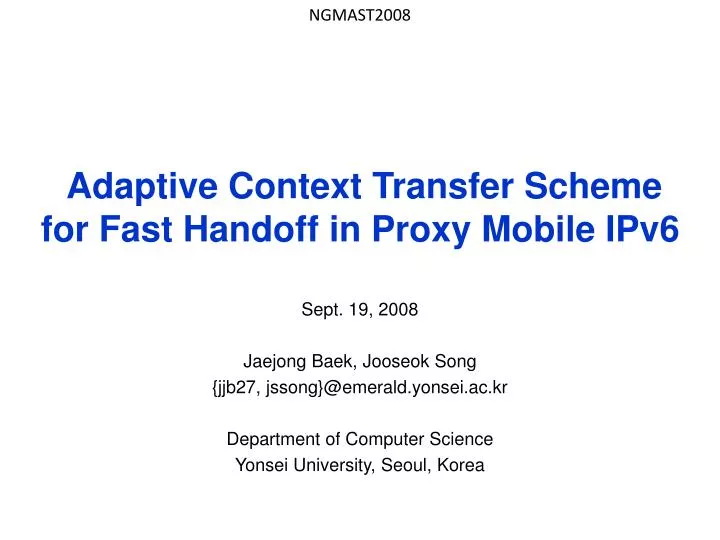 adaptive context transfer scheme for fast handoff in proxy mobile ipv6