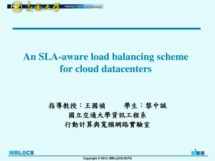 an sla aware load balancing scheme for cloud datacenters