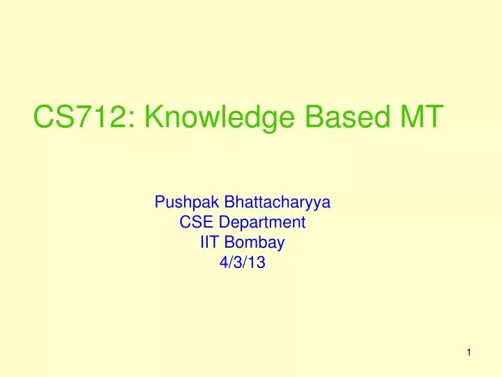 cs712 knowledge based mt