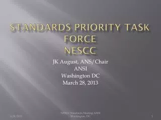 Standards Priority Task Force NESCC
