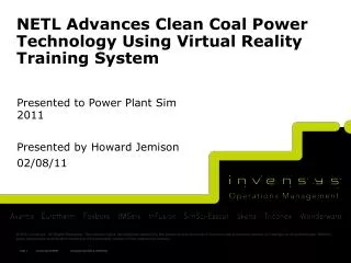 NETL Advances Clean Coal Power Technology Using Virtual Reality Training System