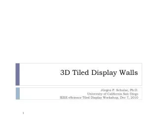 3D Tiled Display Walls