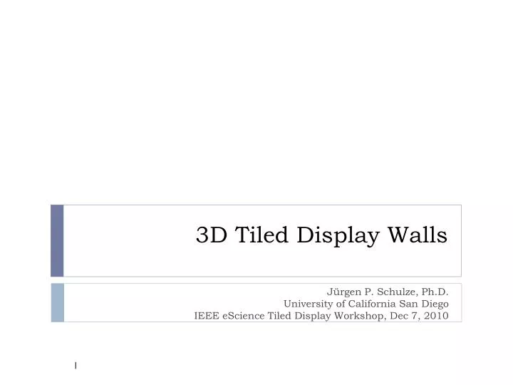 3d tiled display walls