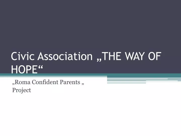 civic association the way of hope