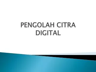 PENGOLAH CITRA DIGITAL