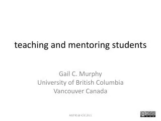 t eaching and mentoring s tudents