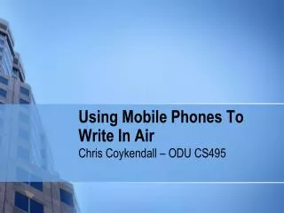 Using Mobile Phones To Write In Air