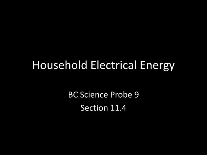 household electrical energy