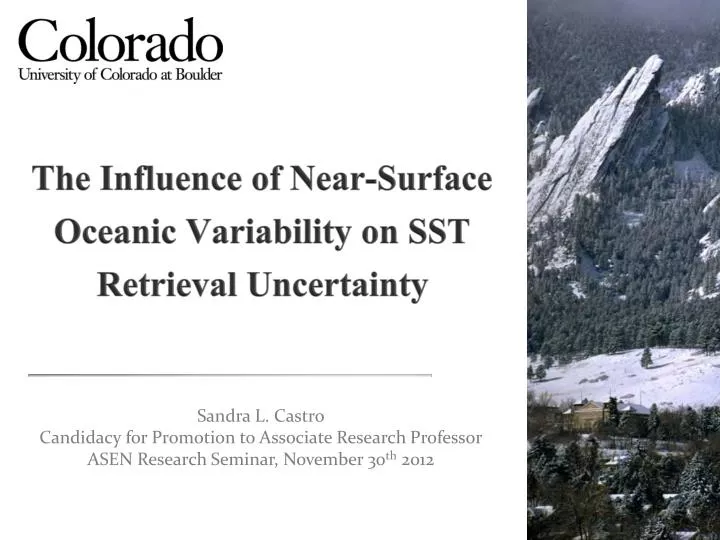 the influence of near surface oceanic variability on sst retrieval uncertainty