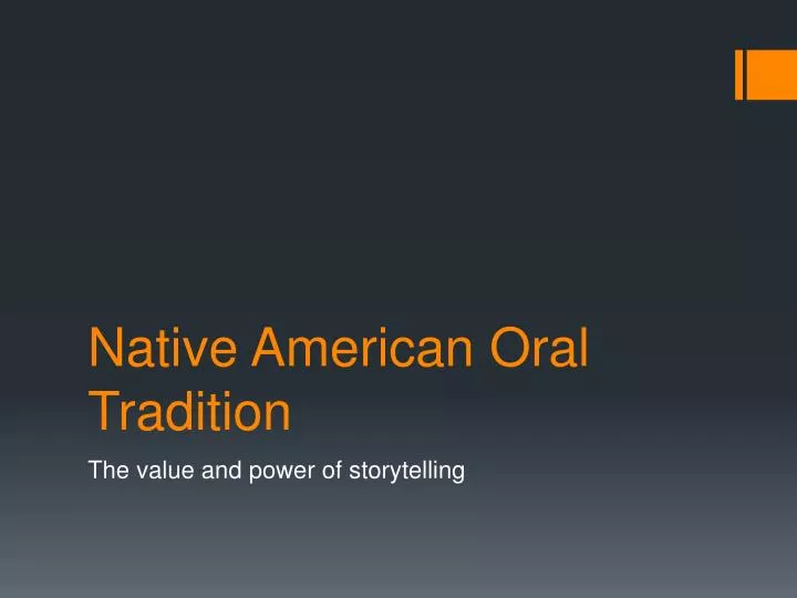 native american oral tradition