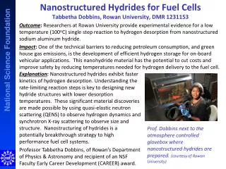 Nanostructured Hydrides for Fuel Cells Tabbetha Dobbins, Rowan University, DMR 1231153