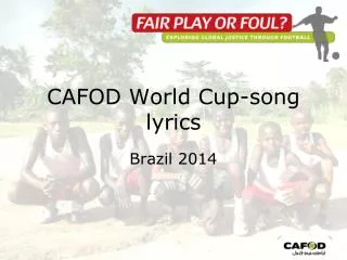 CAFOD World Cup-song lyrics