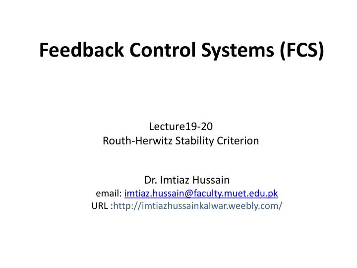 feedback control systems fcs