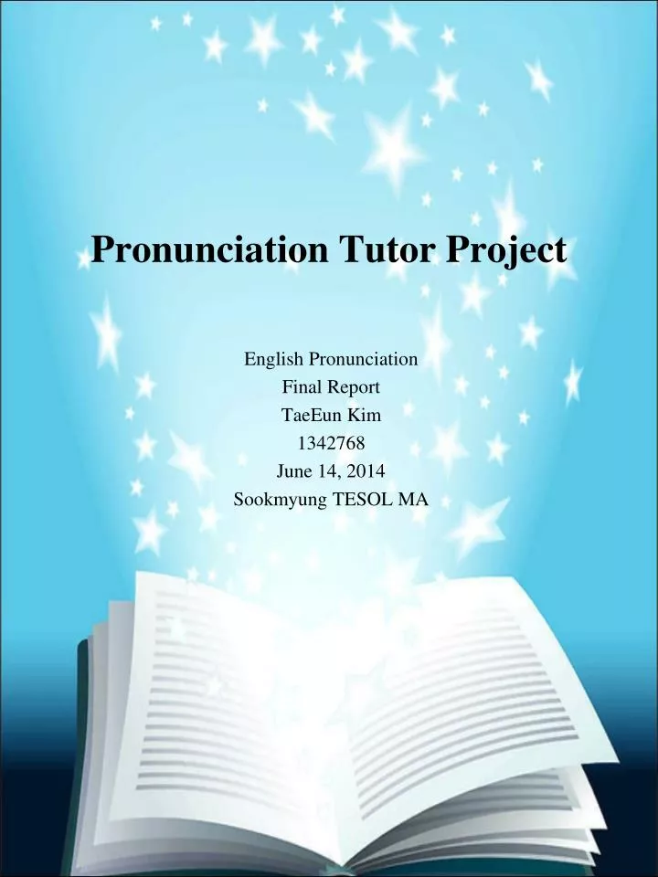pronunciation tutor project