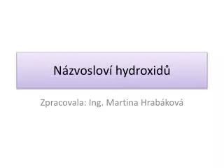 Názvosloví hydroxidů