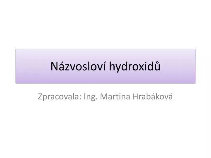 n zvoslov hydroxid