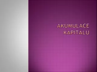 akumulace kapit lu