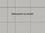 Manasseh to Josiah