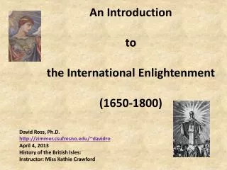 , An Introduction to the International Enlightenment (1650-1800)