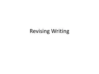 Revising Writing