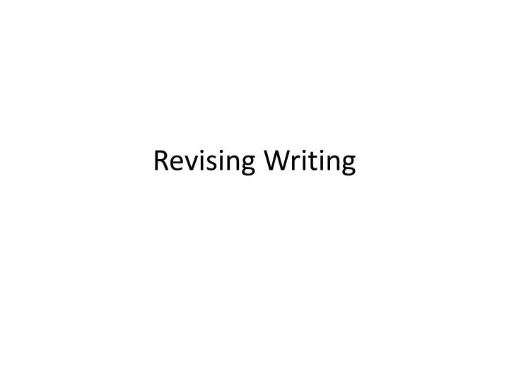 revising writing
